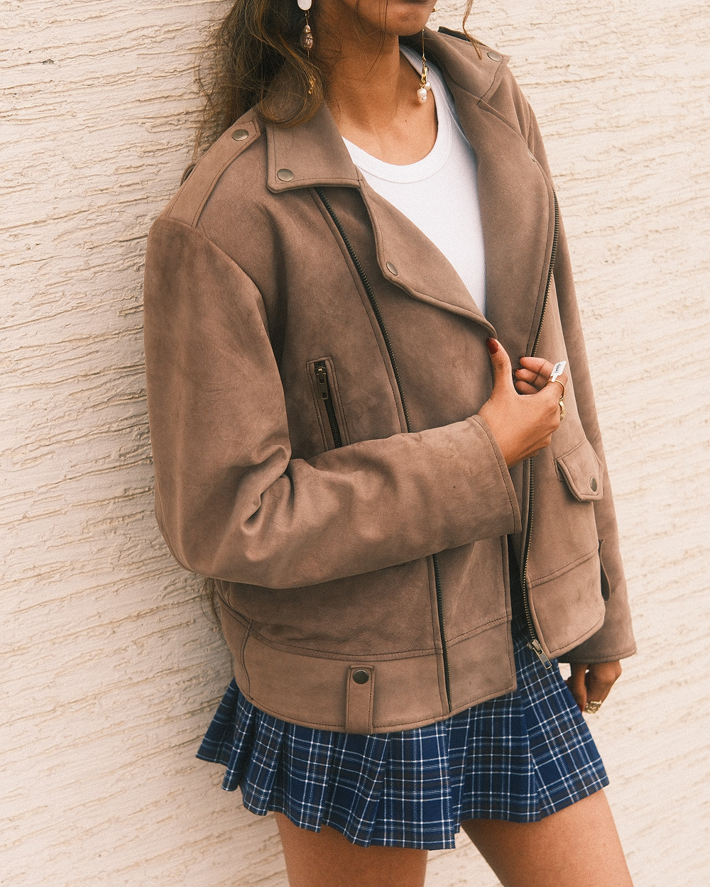 Hakeemi Suede Biker Jacket