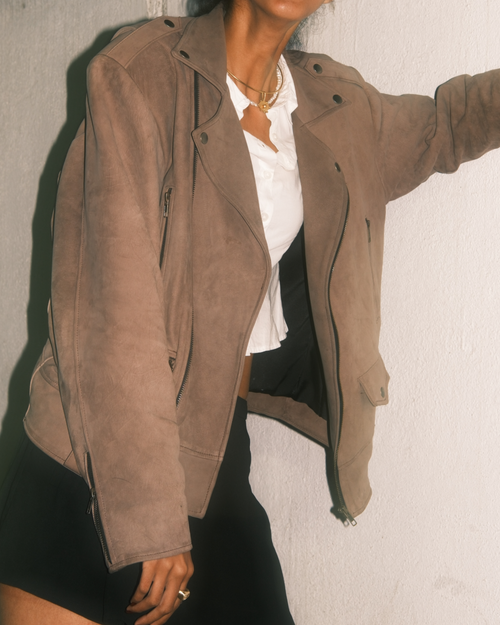Hakeemi Suede Biker Jacket